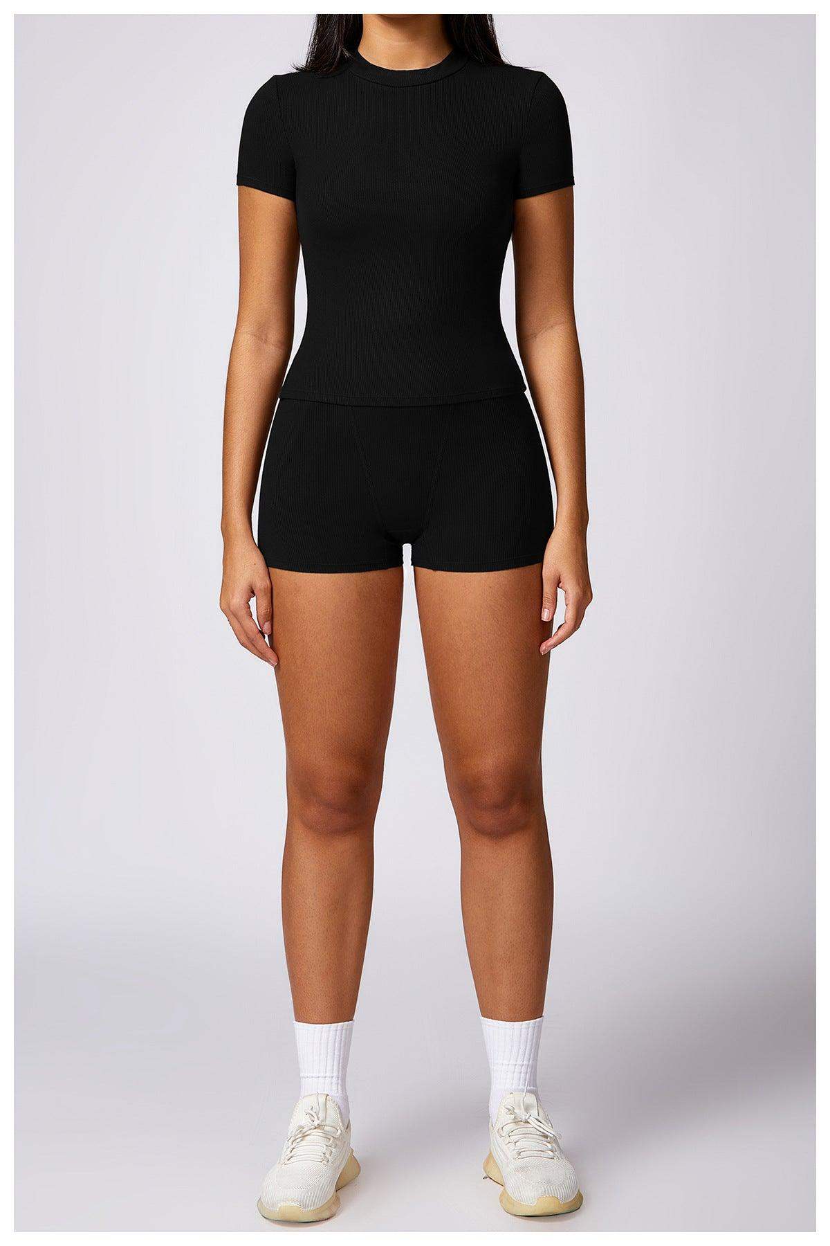 Quick-Dry Tight-Fit Yoga Short Sleeve