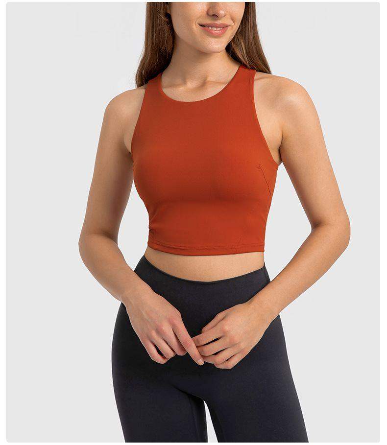 Round Neck Padded Sports Bra