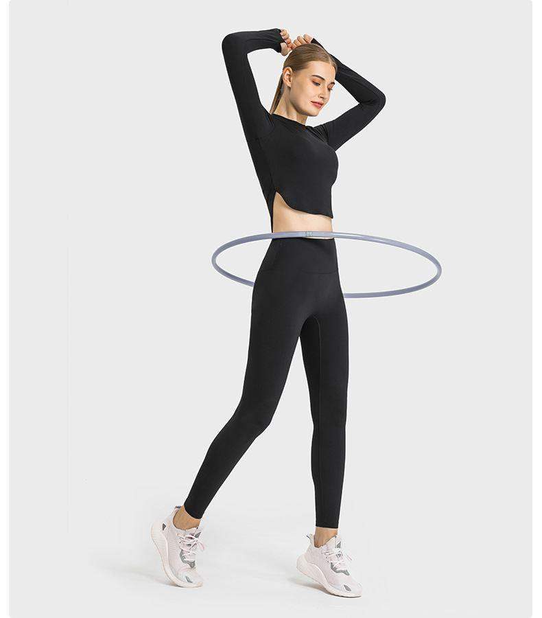 Fitness Long-Sleeved T-shirt With Side Seam Slits