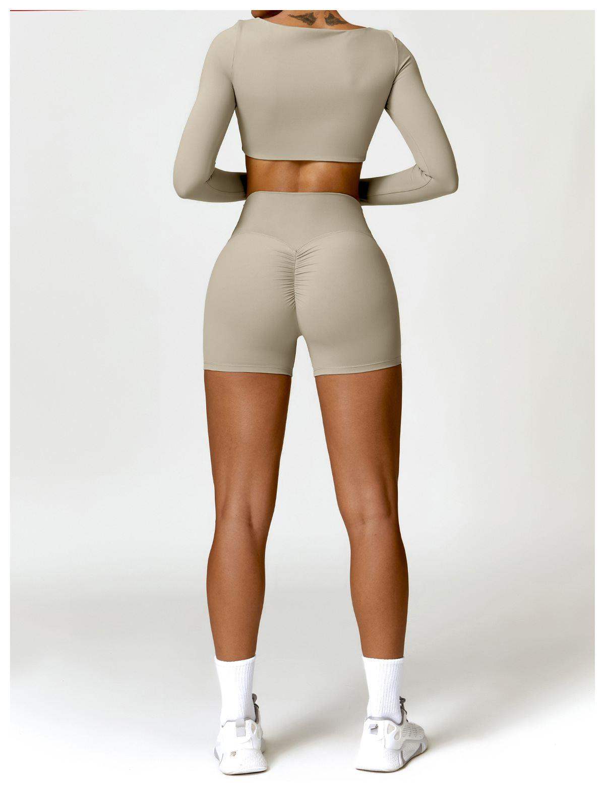 High-Waist Yoga Running Shorts