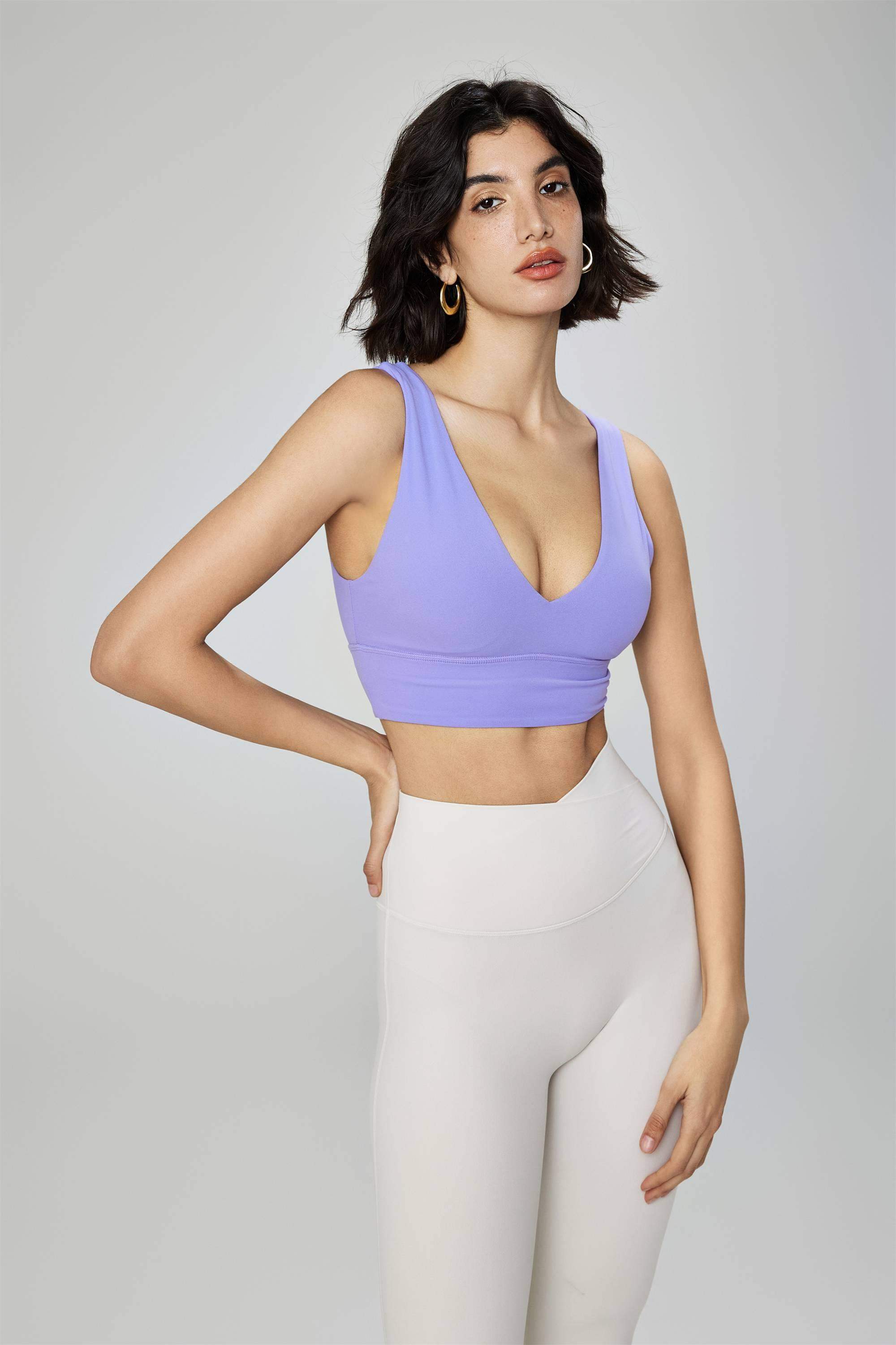 Deep V-neck Sports Bra