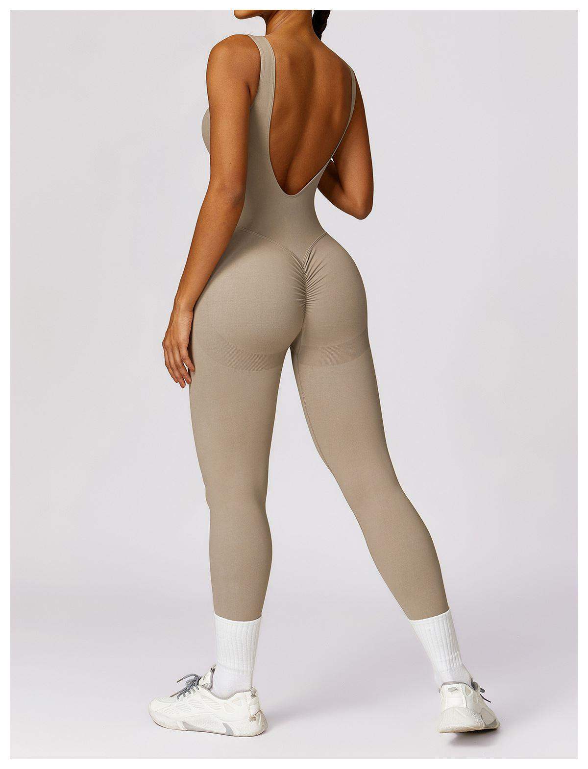 V Back Butt Lifting Jumpsuit