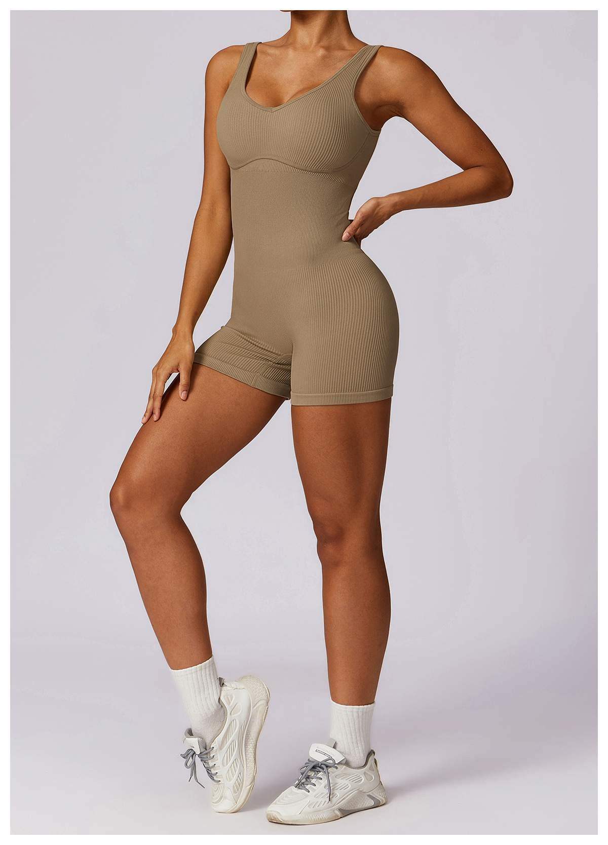 Ribbed Seamless Yoga Bodysuit