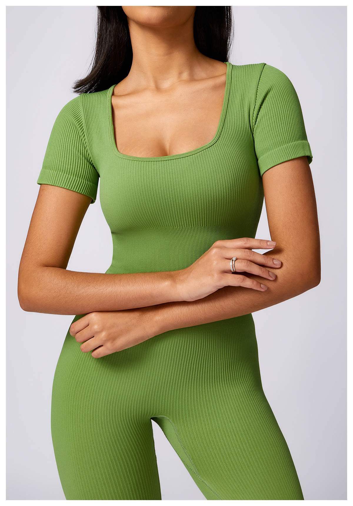 Ribbed Seamless Yoga Bodysuit