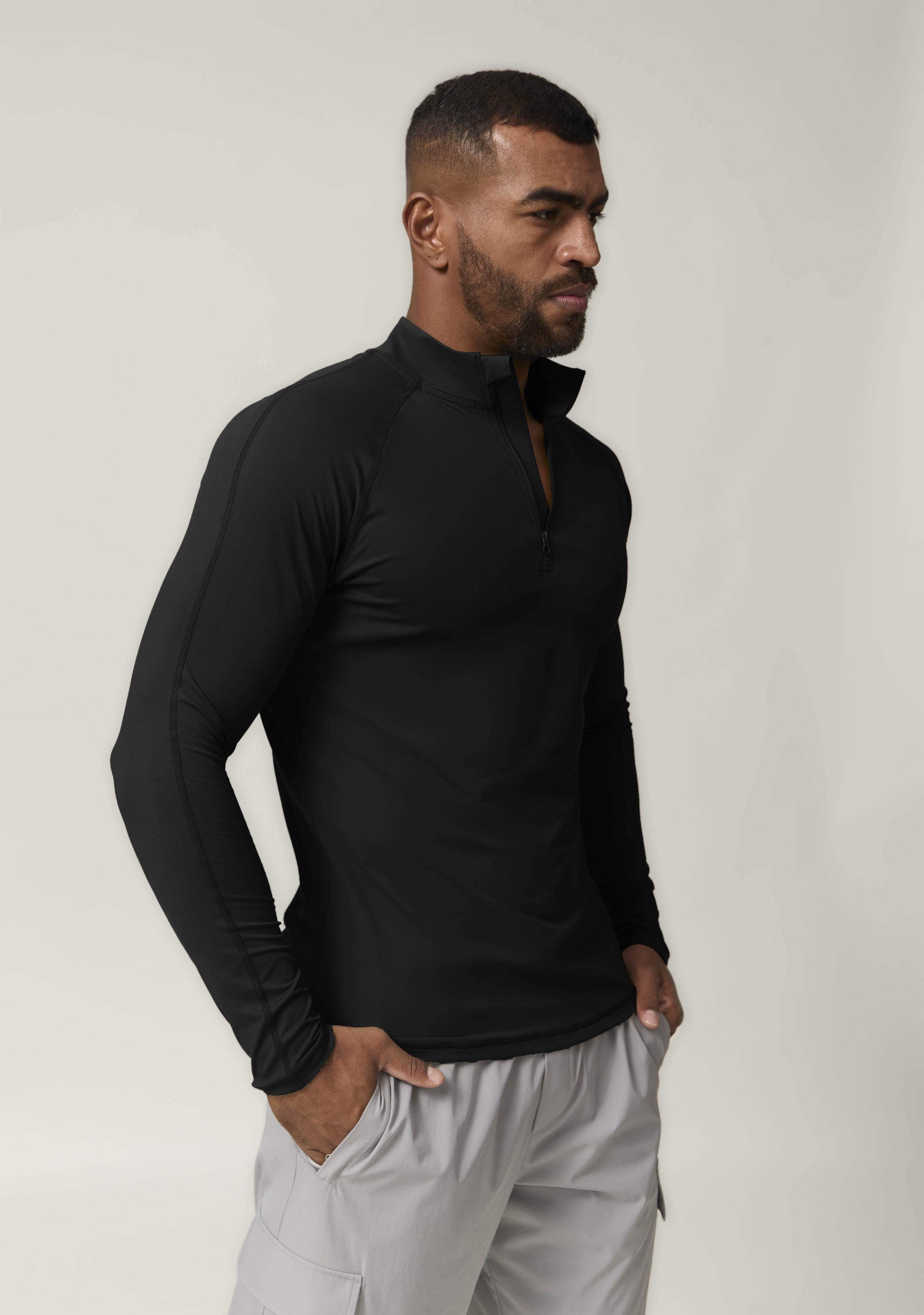 Men's Zip-Up Quick-Dry Long Sleeve Sports Top