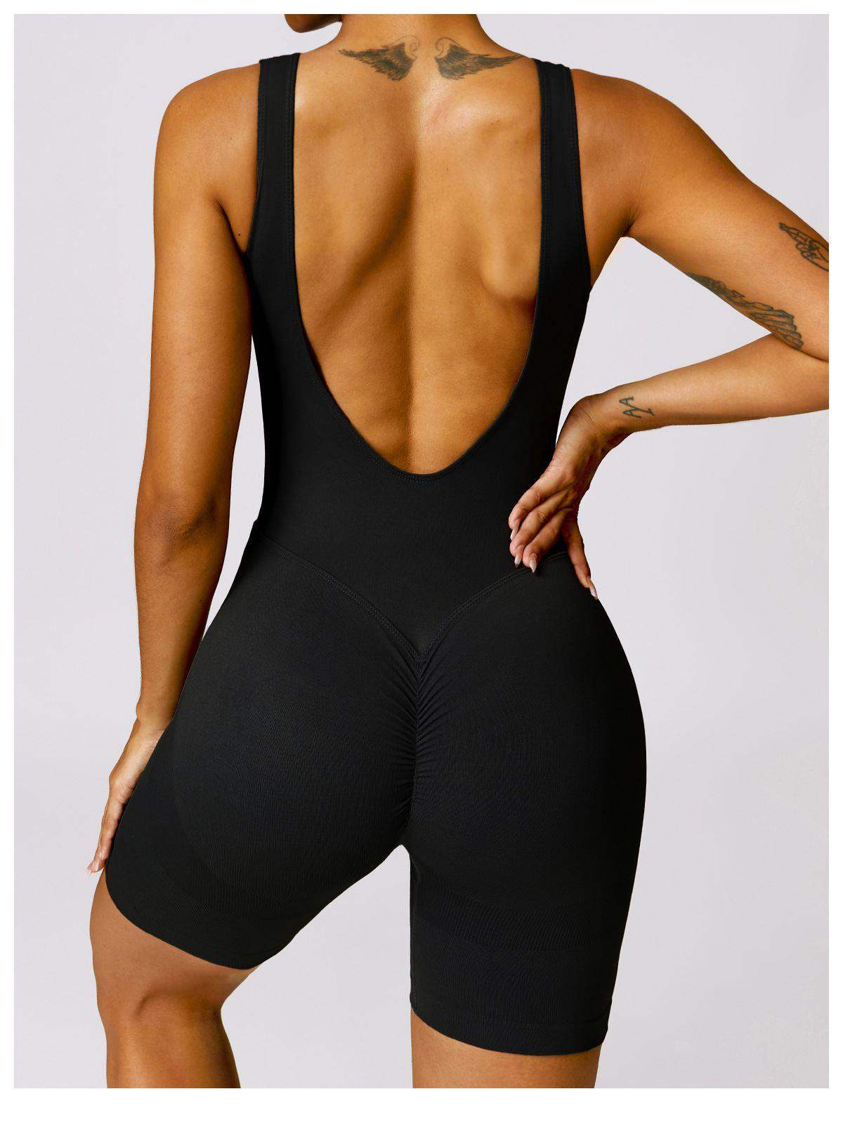 V-Back Short Jumpsuit