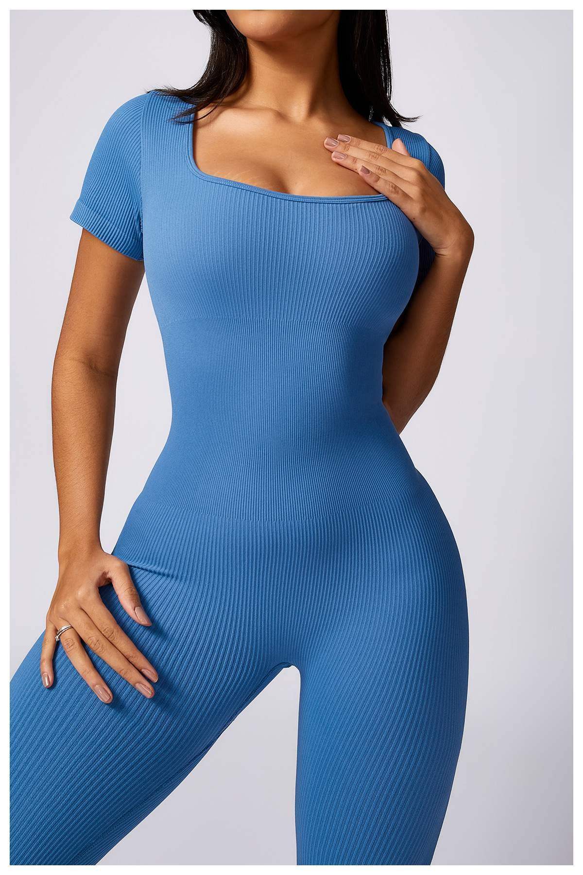 Ribbed Seamless Yoga Bodysuit