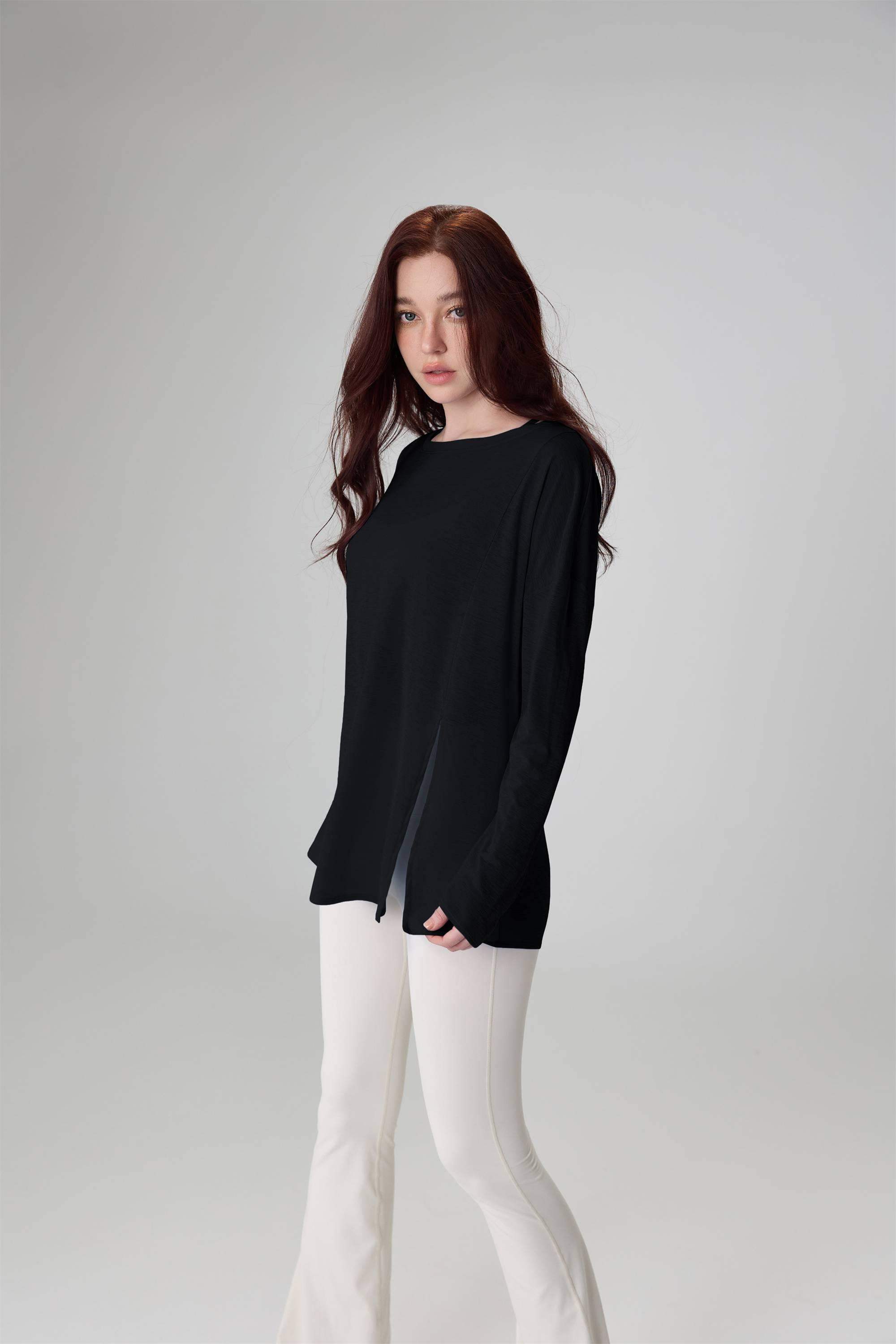 Loose-Fit Breathable Slub Yarn Sports Top