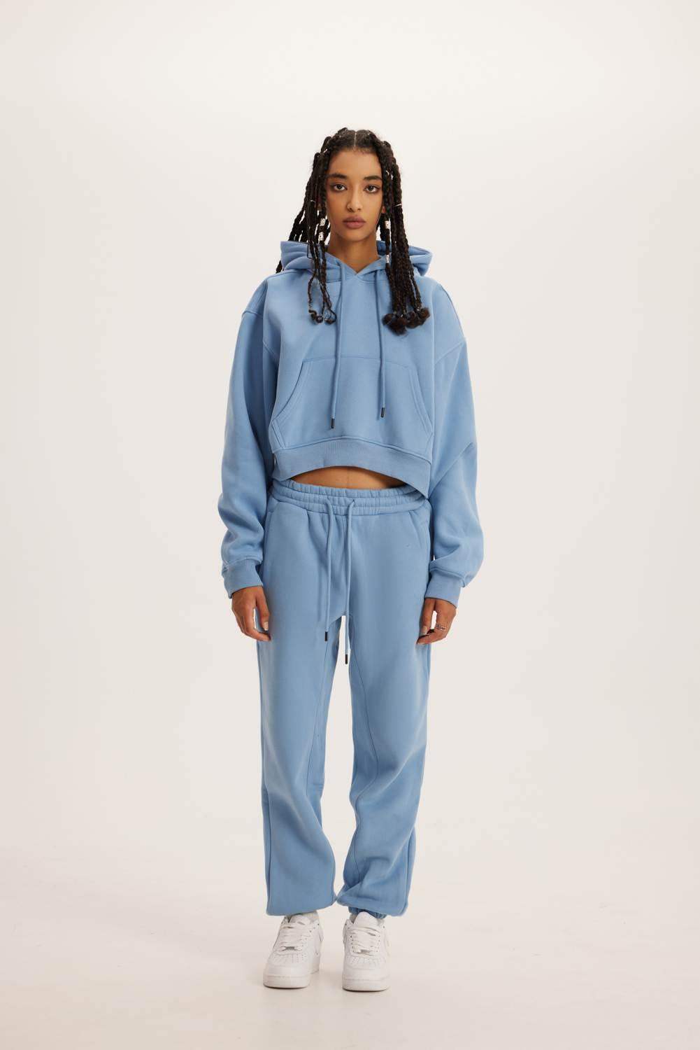 345g kurzer Kapuzenpullover