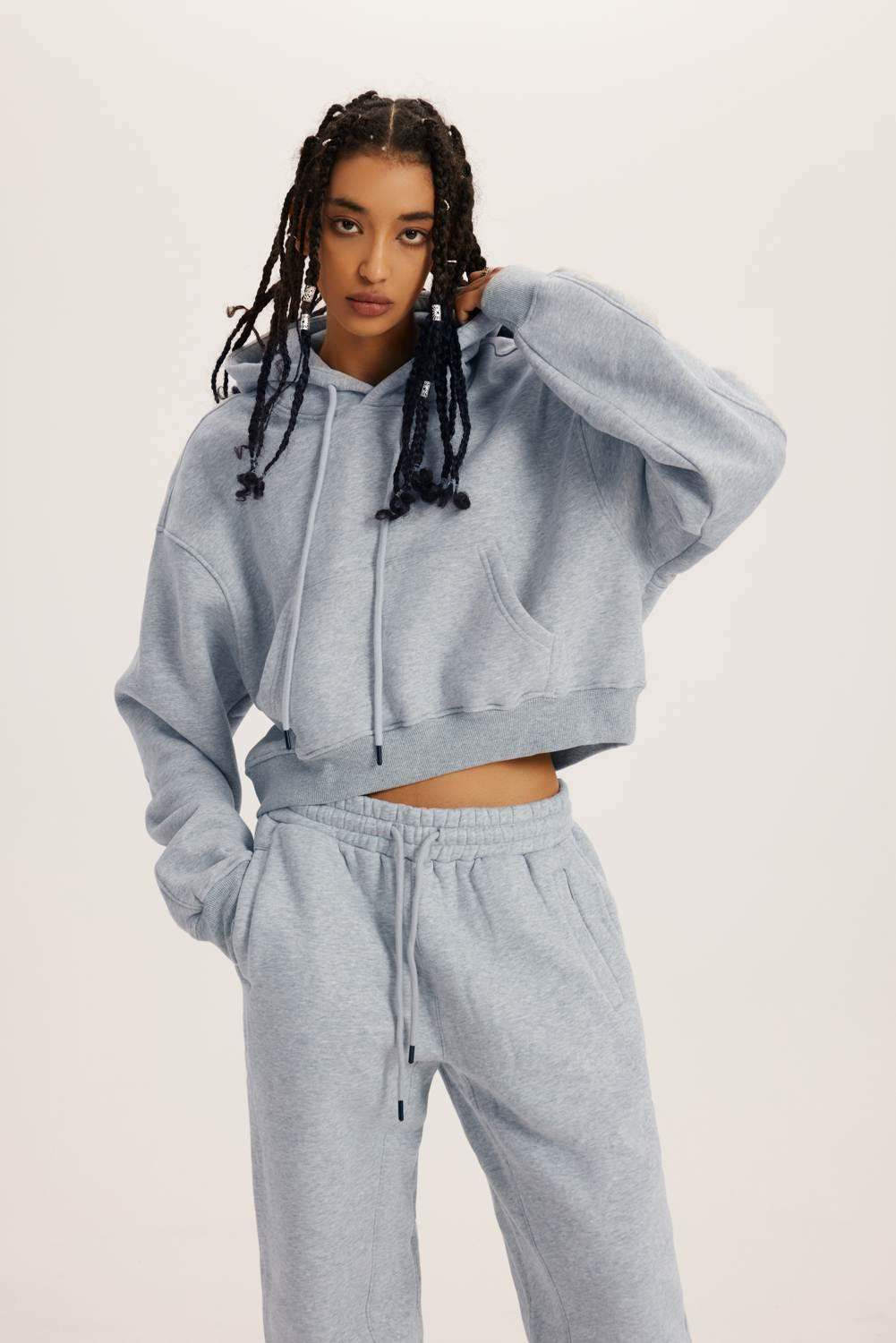 345g kurzer Kapuzenpullover