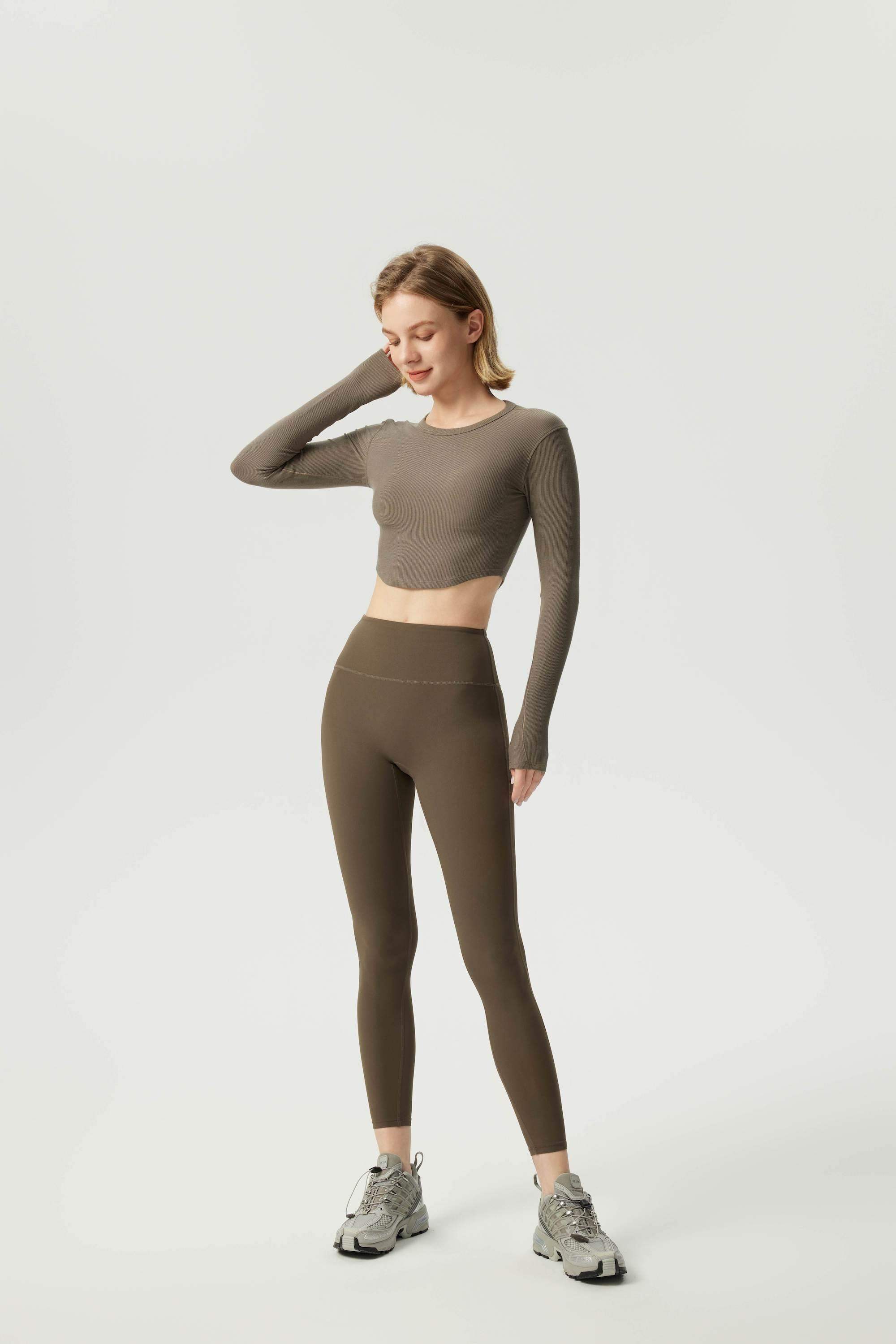 Cropped Modal Ribbed Yoga Long Sleeve Top