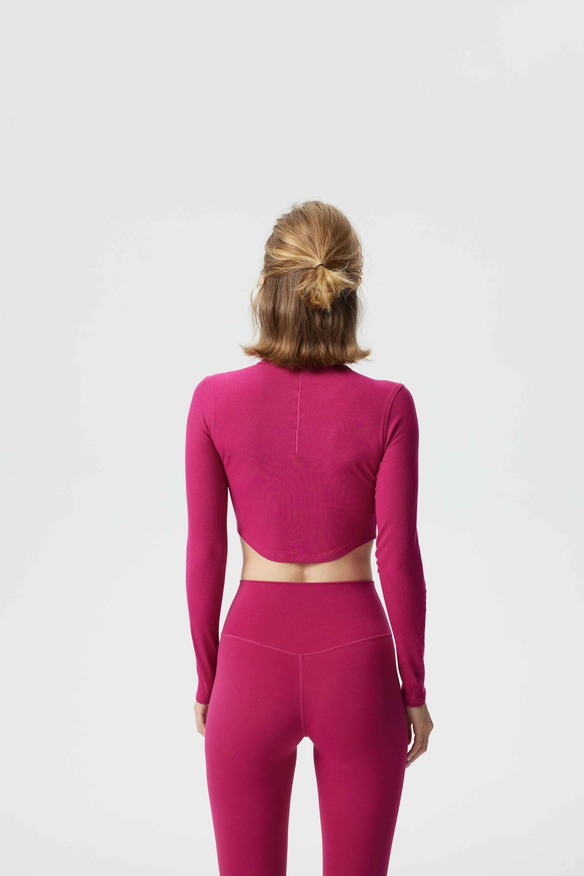 Cropped Modal Ribbed Yoga Long Sleeve Top