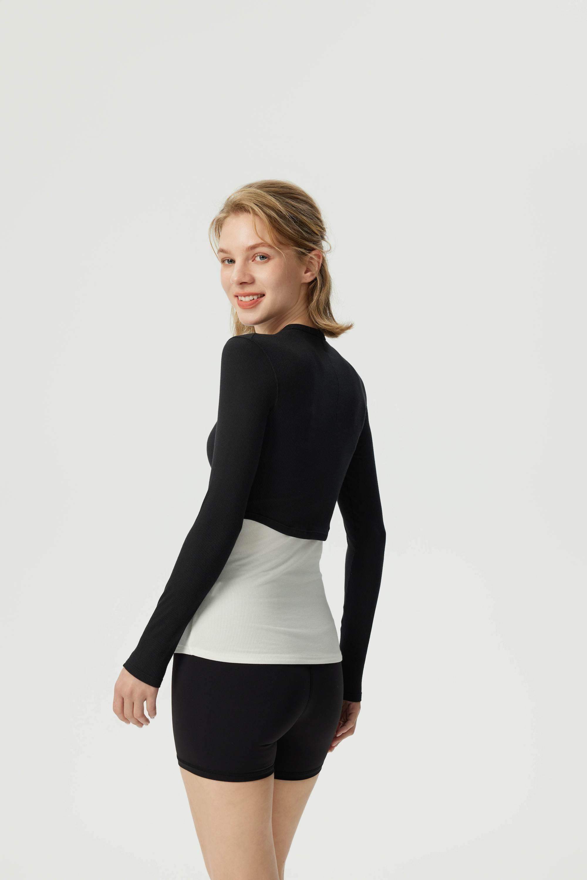 Cropped Modal Ribbed Yoga Long Sleeve Top