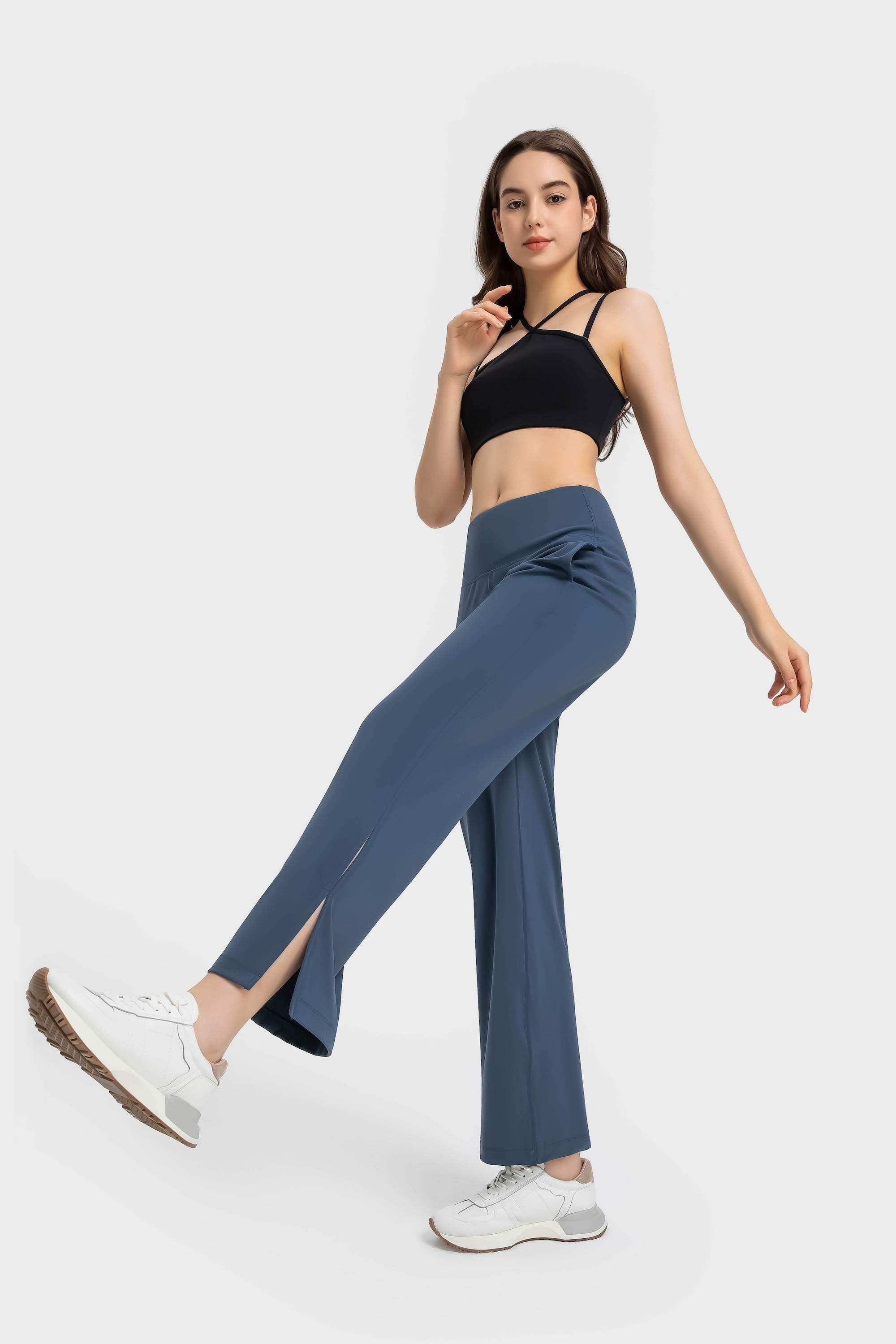 High-Waisted Flared Wide-Leg Yoga Pants